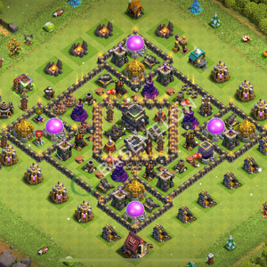 Aldea del Ayuntamiento Nivel 9 para Defensa, Anti Todo, Híbrido Diseño 2025, #2333