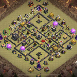 Town Hall Level 9 War Base Design 2025, Anti Everything, Layout #2341