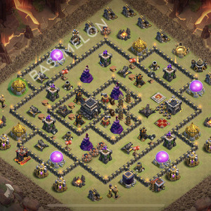 Aldea del Ayuntamiento Nivel 9 para Guerra, Anti 3 Estrellas Diseño 2025, #2346