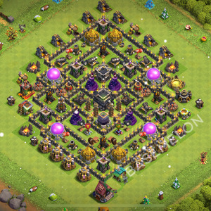 Town Hall Level 9 Trophy/Defense Base Design 2025, Anti Air, Hybrid, Layout #2409