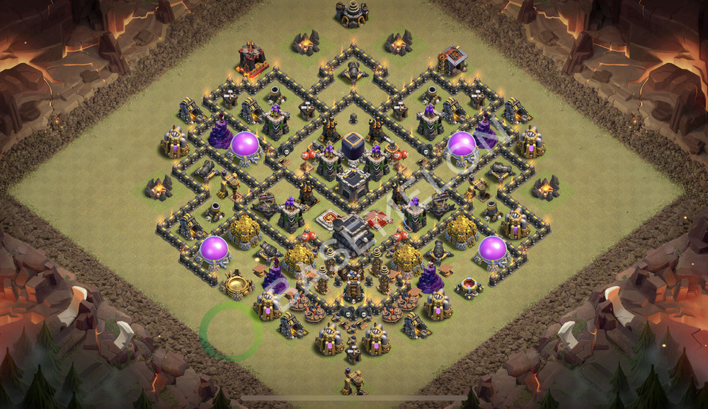 Town Hall Level 9 War Base Design 2026, Anti 2 Stars, Hybrid, Layout #2443