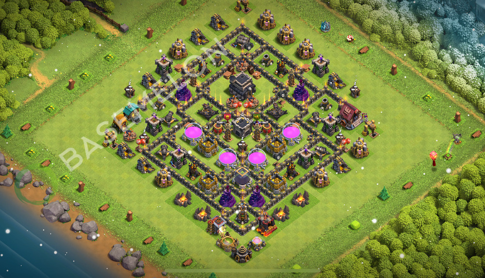 Aldea del Ayuntamiento Nivel 9 para Farming, Niveles Máximos, Híbrido Diseño 2026, #2494