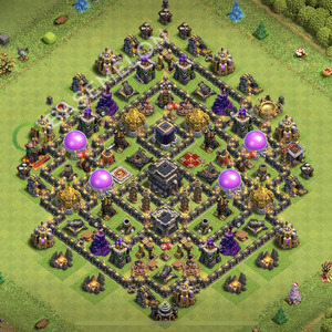 Aldea del Ayuntamiento Nivel 9 para Farming, Niveles Máximos, Híbrido Diseño 2026, #2498