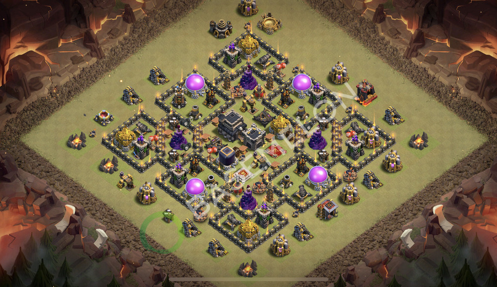 Aldea del Ayuntamiento Nivel 9 para Guerra, Anti 2 Estrellas, Híbrido Diseño 2026, #2500