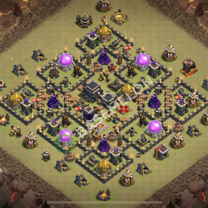 Aldea del Ayuntamiento Nivel 9 para Guerra, Anti 2 Estrellas, Híbrido Diseño 2026, #2500