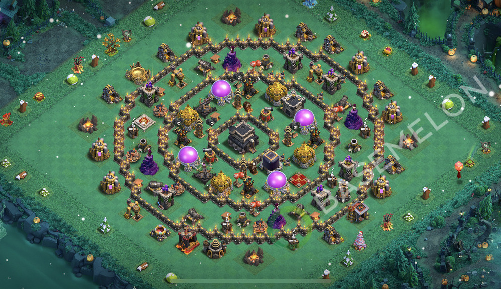 Town Hall Level 9 Farm Base Design 2026, Hybrid, Layout #2543