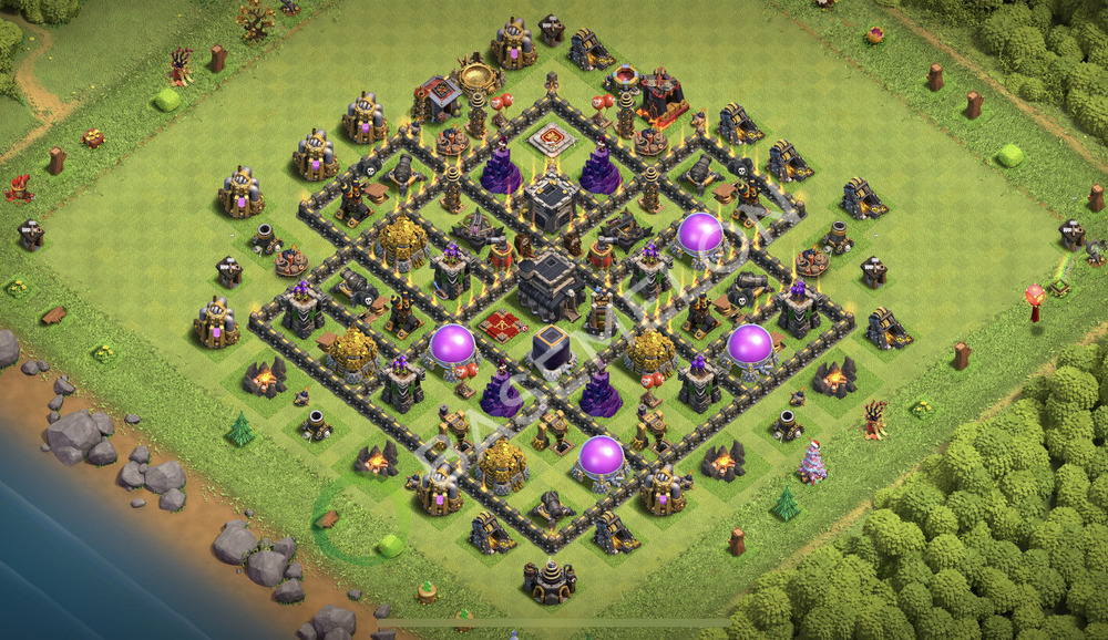 Town Hall Level 9 Farm Base Design 2026, Anti Everything, Hybrid, Layout #2561