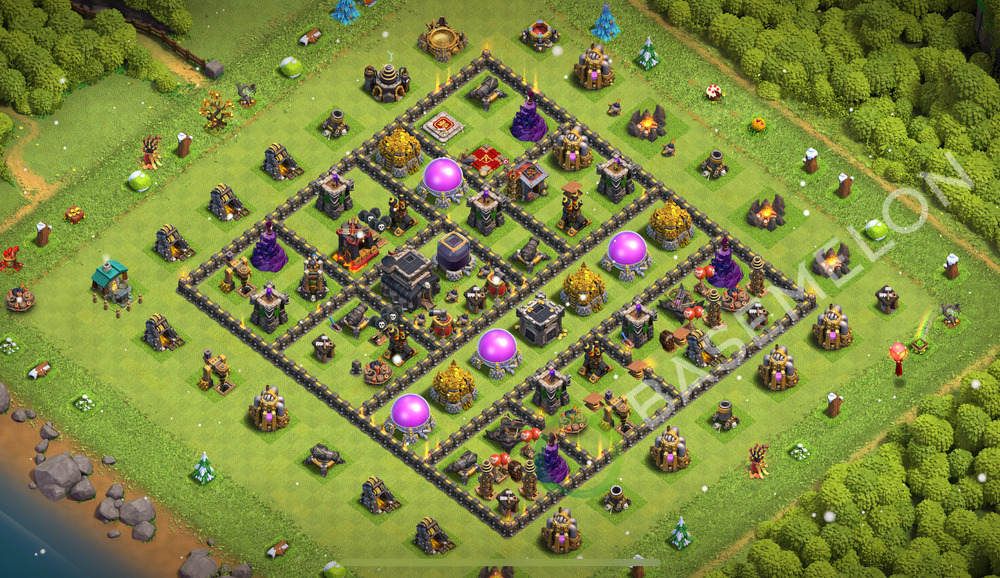 Town Hall Level 9 Farm Base Design 2026, Anti 3 Stars, Hybrid, Layout #2629