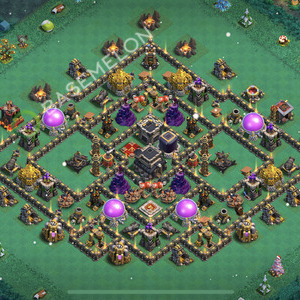 Town Hall Level 9 Trophy/Defense Base Design 2026, Unbeatable, Hybrid, Layout #2636