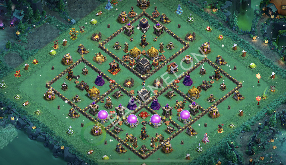 Rathaus Level 9 Verteidigung Base 2026, Max Level, Hybrid, Layout #2702
