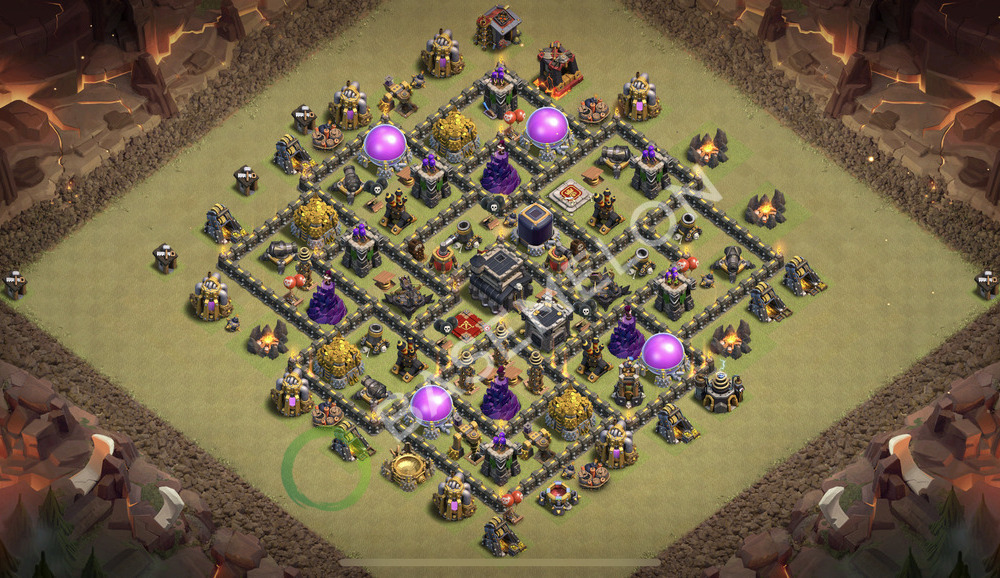 Aldea del Ayuntamiento Nivel 9 para Guerra, Anti 2 Estrellas, Híbrido Diseño 2026, #2726