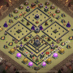 Town Hall Level 9 War Base Design 2026, Anti 3 Stars, Anti Everything, Layout #2784