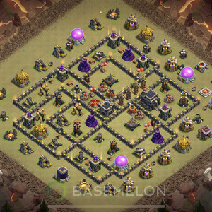 Town Hall Level 9 War Base Design, Anti Everything, Layout #279