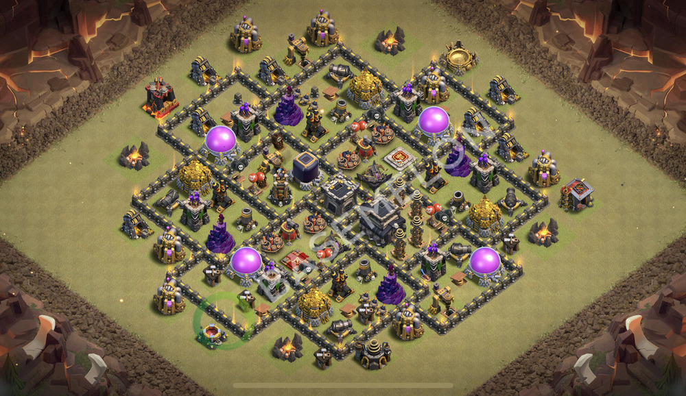 Town Hall Level 9 War Base Design 2026, Hybrid, Layout #2797