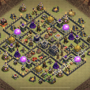 Town Hall Level 9 War Base Design 2026, Hybrid, Layout #2797