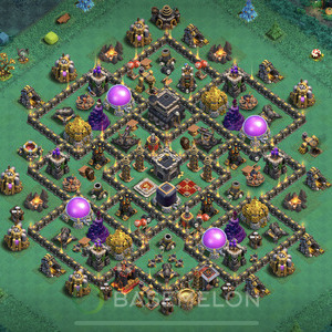 Town Hall Level 9 Farm Base Design, Anti Everything, Hybrid, Layout #281