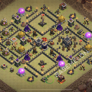 Town Hall Level 9 War Base Design 2026, Anti 3 Stars, Anti Everything, Layout #2825