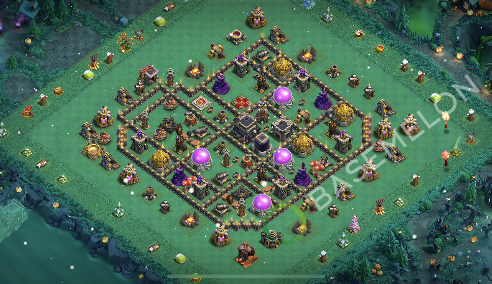 Rathaus Level 9 Verteidigung Base 2026, Max Level, Hybrid, Layout #2898