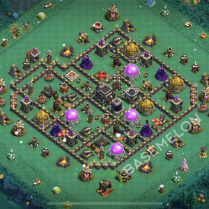 Rathaus Level 9 Verteidigung Base 2026, Max Level, Hybrid, Layout #2898