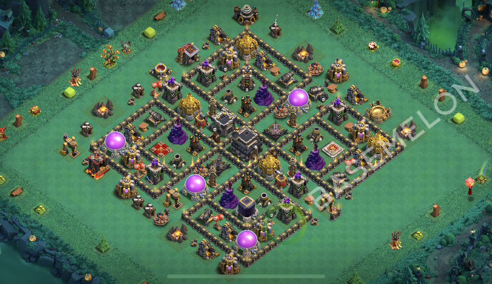 Town Hall Level 9 Farm Base Design 2026, Max Levels, Hybrid, Layout #2916