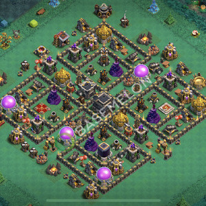 Town Hall Level 9 Farm Base Design 2026, Max Levels, Hybrid, Layout #2916