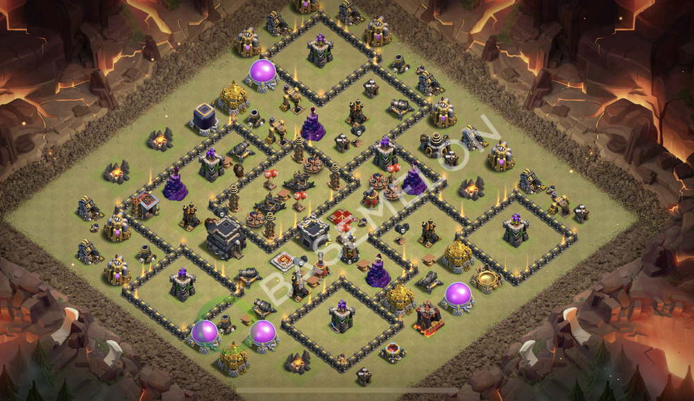 Town Hall Level 9 War Base Design 2026, Max Levels, Layout #2957