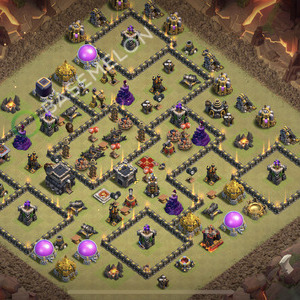 Town Hall Level 9 War Base Design 2026, Max Levels, Layout #2957