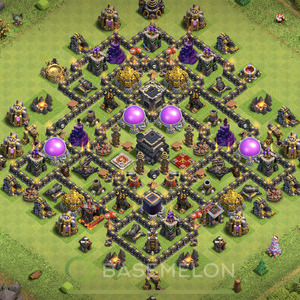Town Hall Level 9 Farm Base Design, Max Levels, Hybrid, Layout #30
