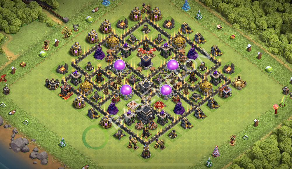 Town Hall Level 9 Farm Base Design 2026, Max Levels, Hybrid, Layout #3005
