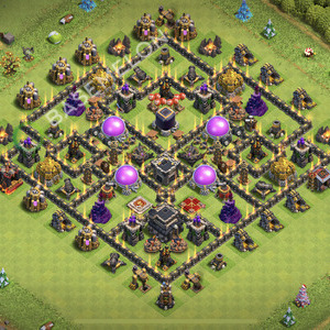 Town Hall Level 9 Farm Base Design 2026, Max Levels, Hybrid, Layout #3005