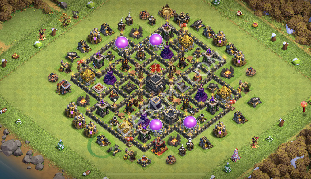 Town Hall Level 9 Farm Base Design 2026, Anti 3 Stars, Hybrid, Layout #3078