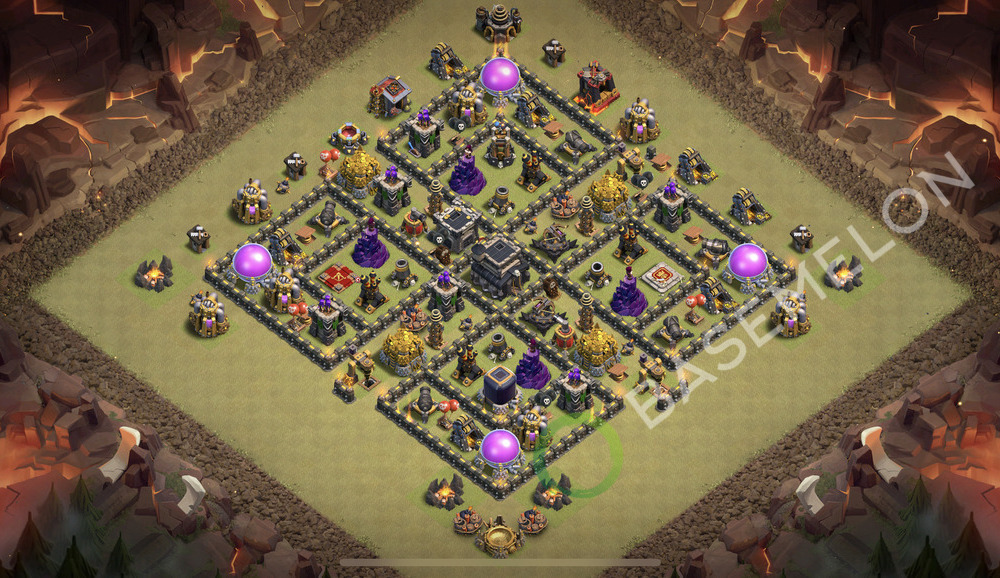 Town Hall Level 9 War Base Design 2026, Max Levels, Hybrid, Layout #3141