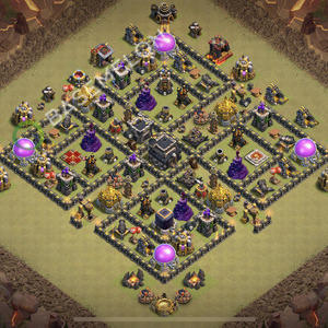 Town Hall Level 9 War Base Design 2026, Max Levels, Hybrid, Layout #3141