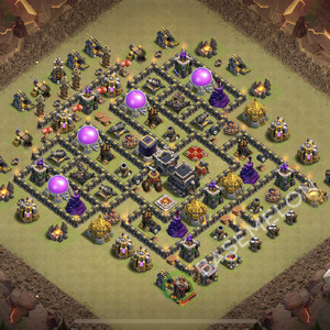 Town Hall Level 9 War Base Design 2026, Max Levels, Anti Everything, Layout #3149