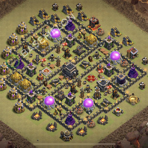 Town Hall Level 9 War Base Design 2026, Max Levels, Anti Everything, Layout #3184