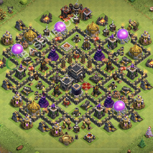 Town Hall Level 9 Trophy/Defense Base Design 2026, Anti Air, Anti 3 Stars, Layout #3192