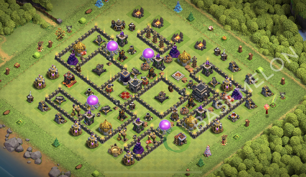 Town Hall Level 9 Farm Base Design 2026, Anti Everything, Layout #3223