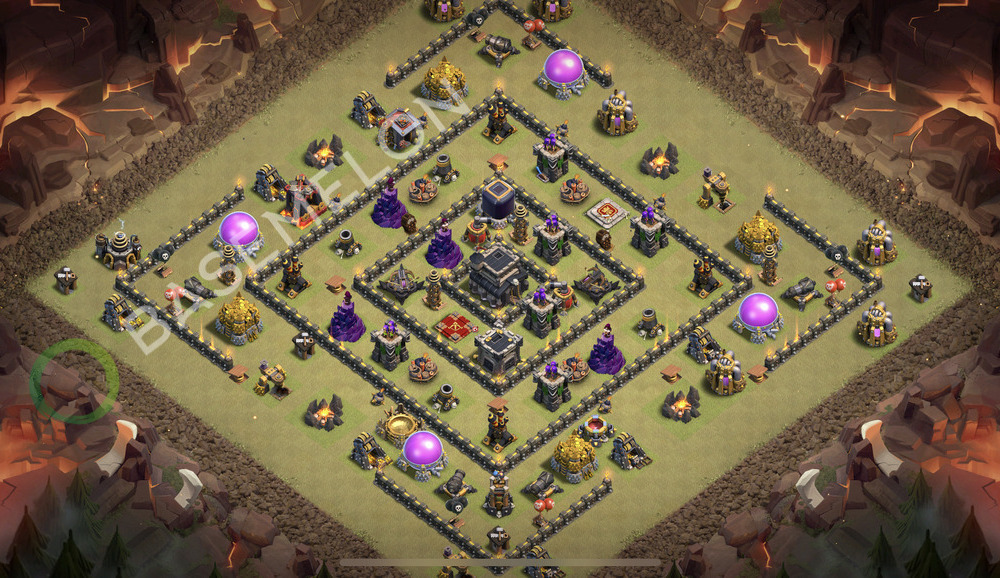 Town Hall Level 9 War Base Design 2026, Anti 3 Stars, Anti Air, Layout #3249