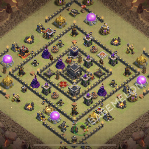 Town Hall Level 9 War Base Design 2026, Anti 3 Stars, Anti Air, Layout #3249