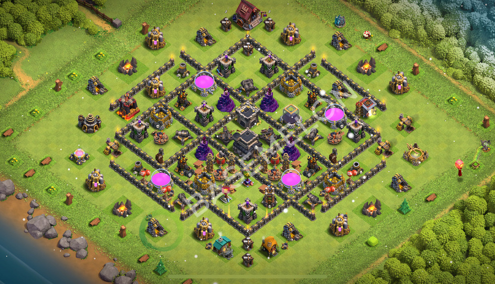 Town Hall Level 9 Trophy/Defense Base Design 2026, Anti 3 Stars, Anti Air, Layout #3256