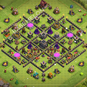 Town Hall Level 9 Trophy/Defense Base Design 2026, Anti 3 Stars, Anti Air, Layout #3256
