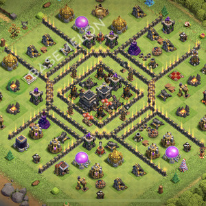 Town Hall Level 9 Trophy/Defense Base Design 2026, Anti Everything, Layout #3258