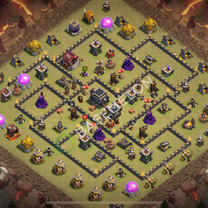 Town Hall Level 9 War Base Design 2026, Anti 2 Stars, Anti Everything, Layout #3428