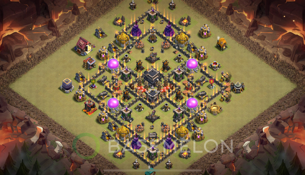 Town Hall Level 9 War Base Design 2025, Anti Air, Layout #348