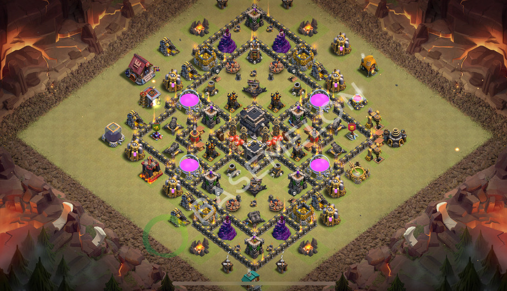 Town Hall Level 9 War Base Design 2026, Anti Air, Layout #348