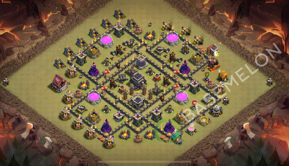 Town Hall Level 9 War Base Design 2026, Anti 3 Stars, Anti Everything, Layout #3520