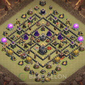 Rathaus Level 9 Krieg Base, Anti 3 Sterne, Anti Alles, Layout #356