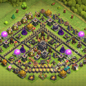 Town Hall Level 9 Trophy/Defense Base Design 2026, Max Levels, Layout #3622