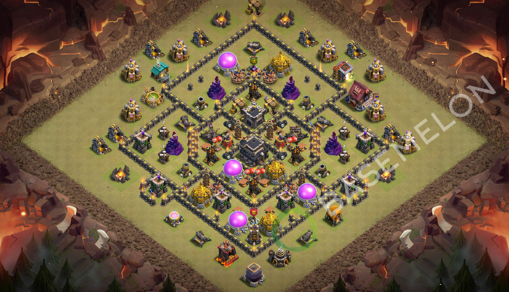Town Hall Level 9 War Base Design 2026, Anti 3 Stars, Anti Air, Layout #3632
