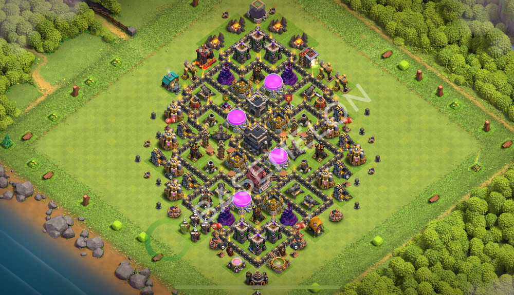 Rathaus Level 9 Verteidigung Base 2026, Layout #3916